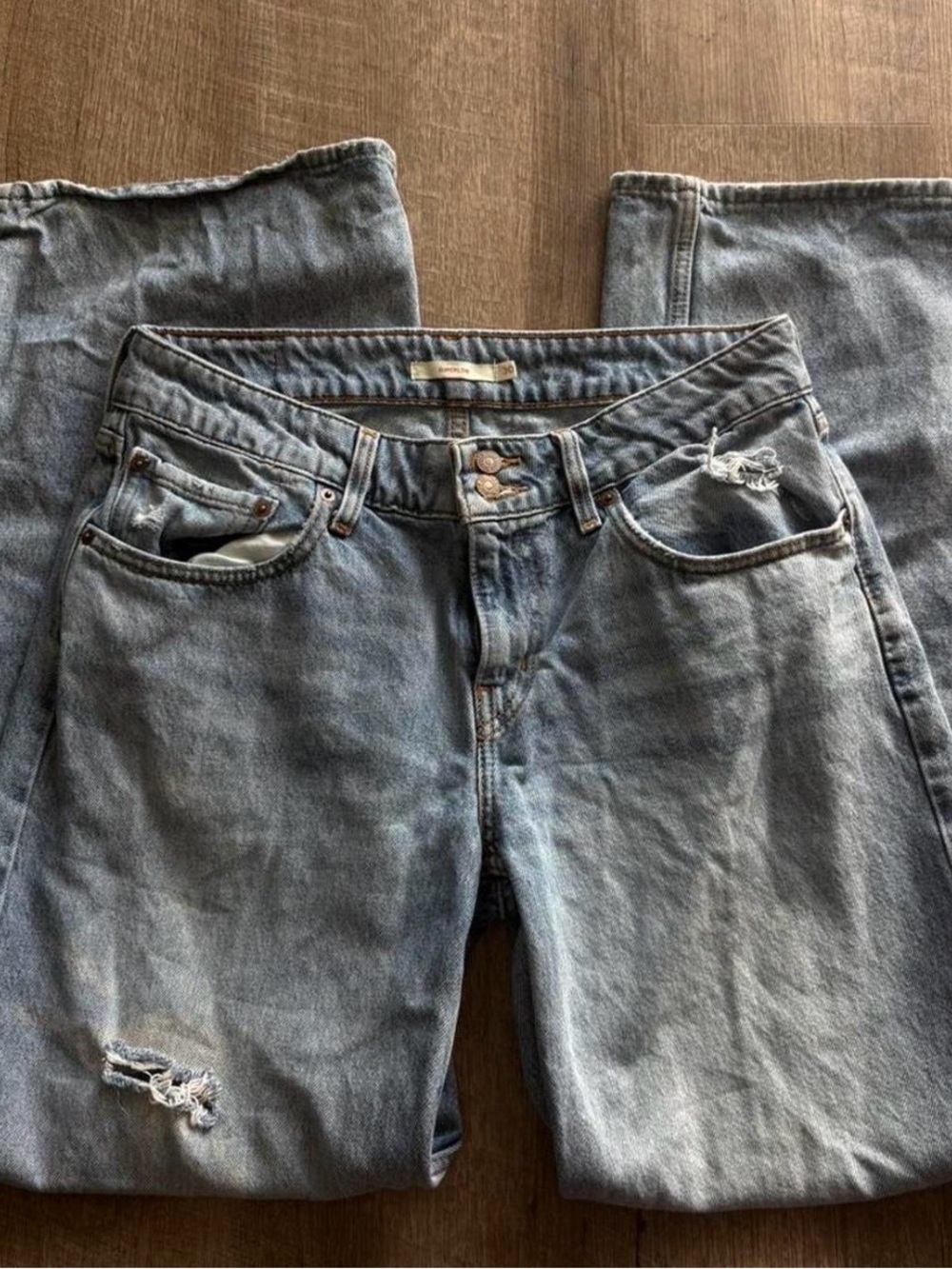 Levi’s Superlow Distressed Light Blue Jeans - Classic Fit